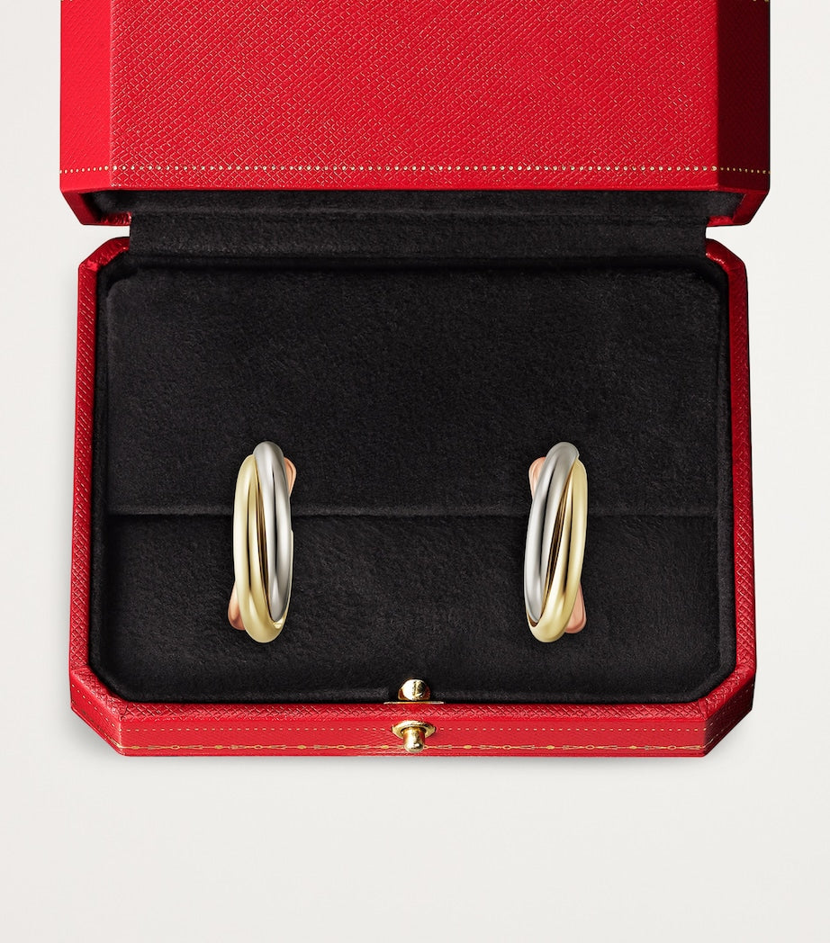 Cartier White, Yellow and Rose Gold Trinity Earrings
