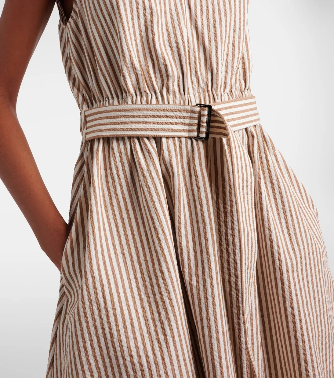 Brunello Cucinelli - Striped cotton-blend minidress