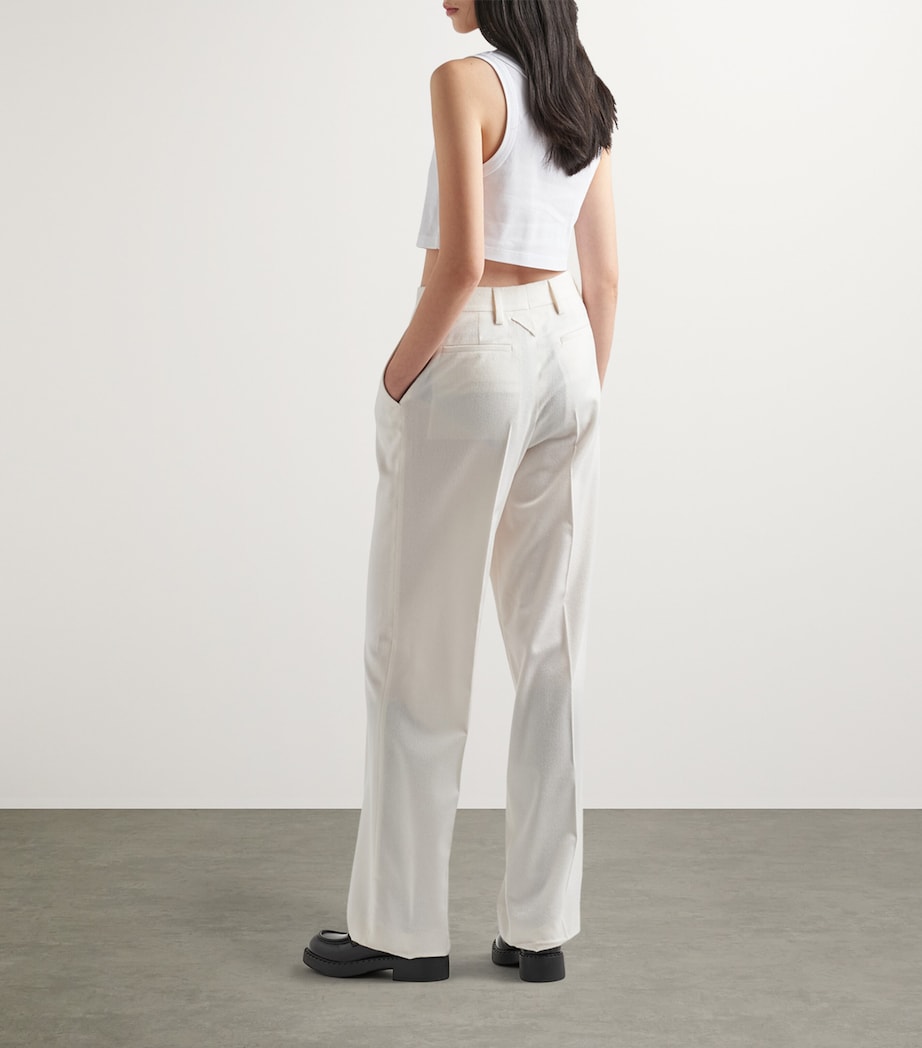 White Cotton Triangle Crop Top