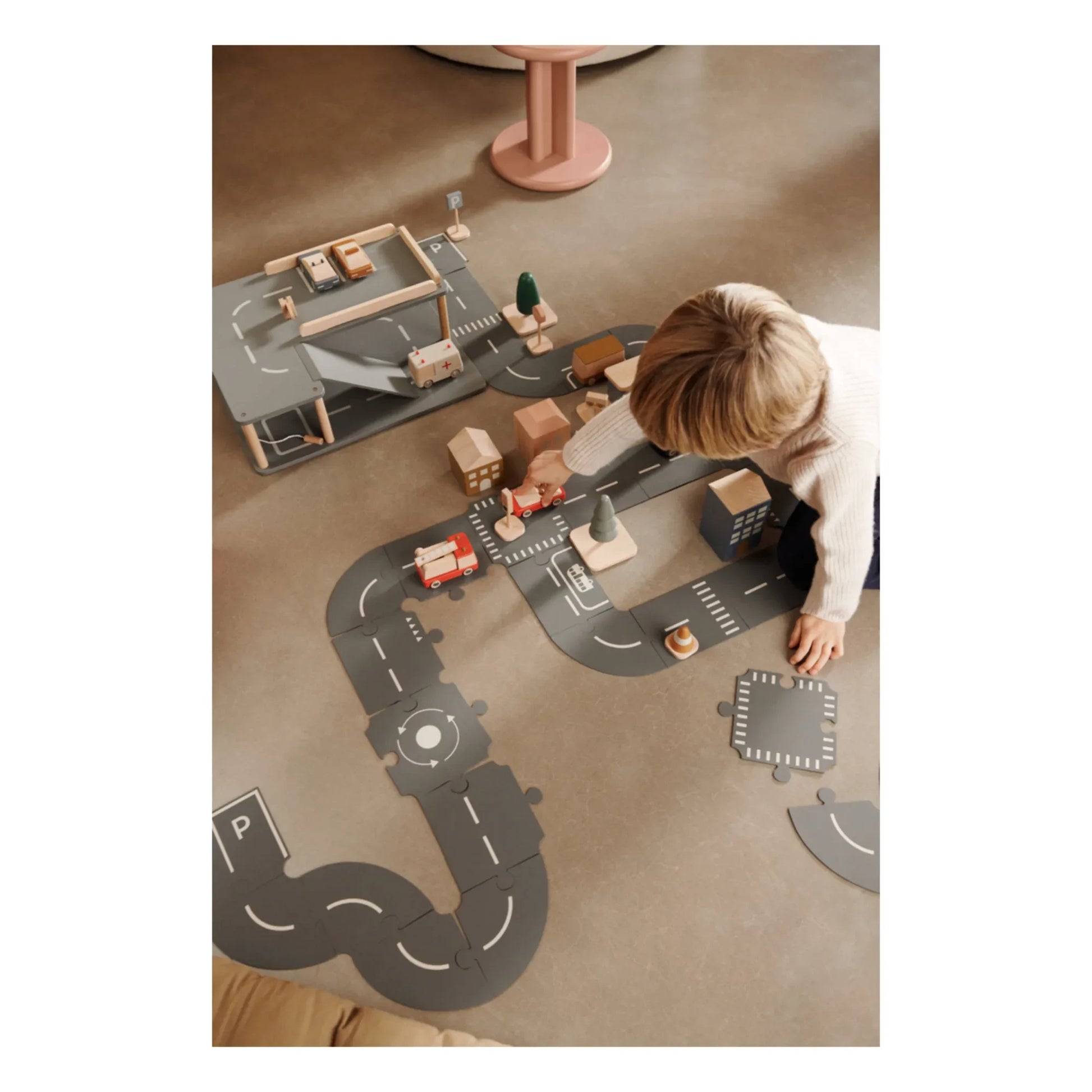 Liewood - Road puzzle - Set of 10 | Ash grey/Sandy