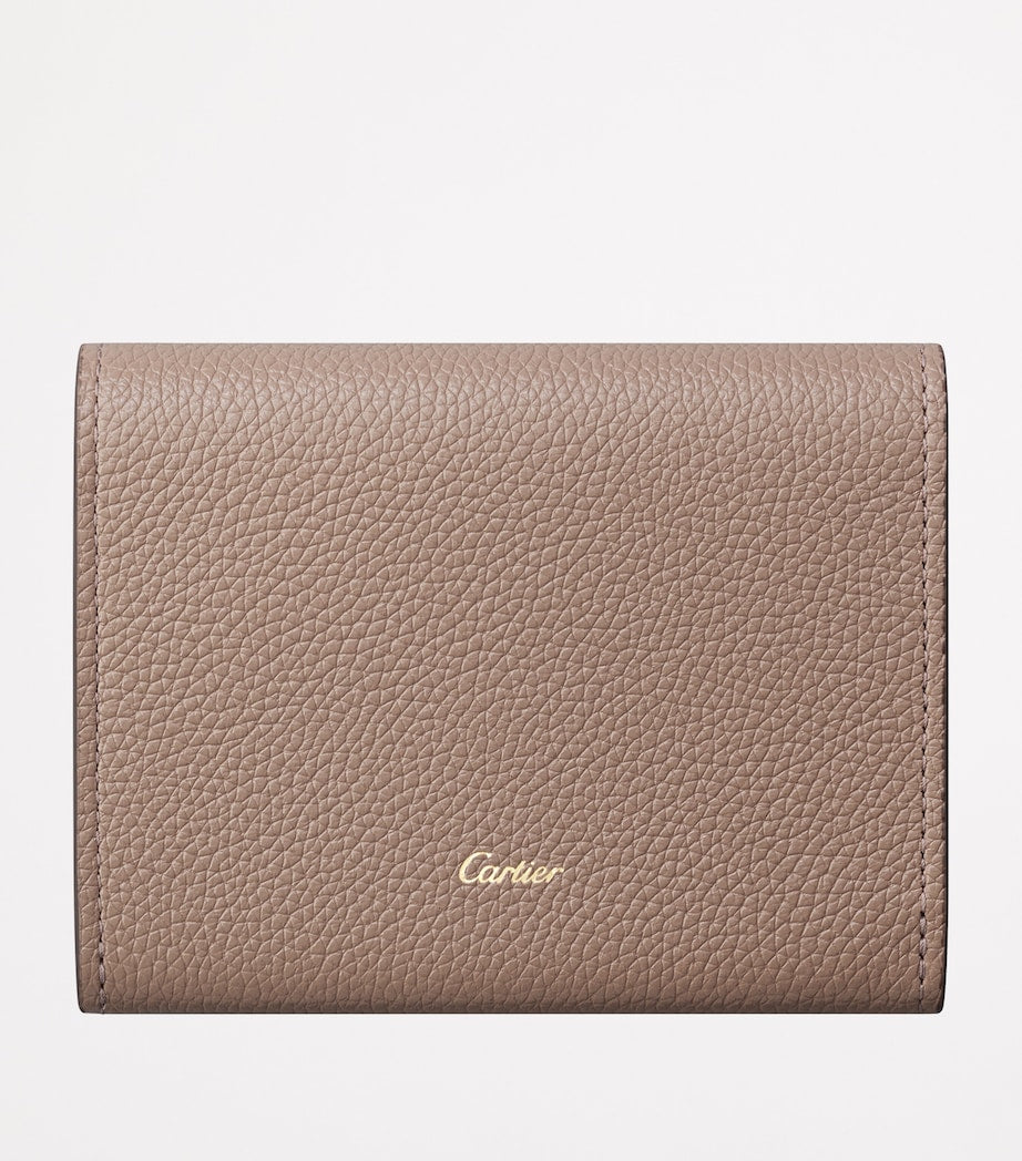 Cartier Beige Mini Leather Panthère Graphique Wallet