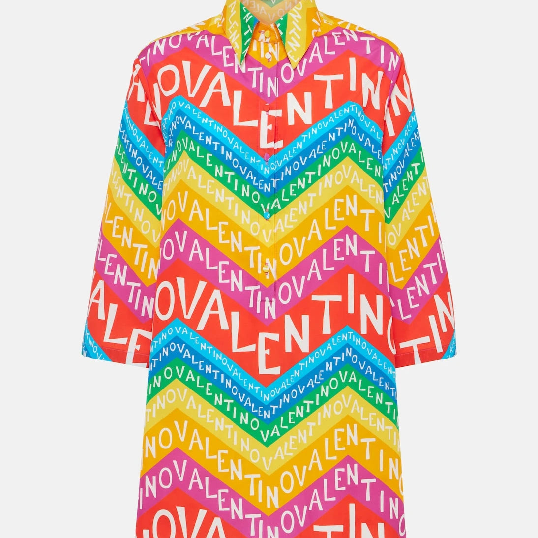 Valentino - Logo cotton shirt dress