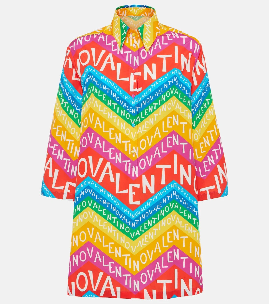 Valentino - Logo cotton shirt dress