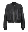 Black Leather Orten Bomber Jacket