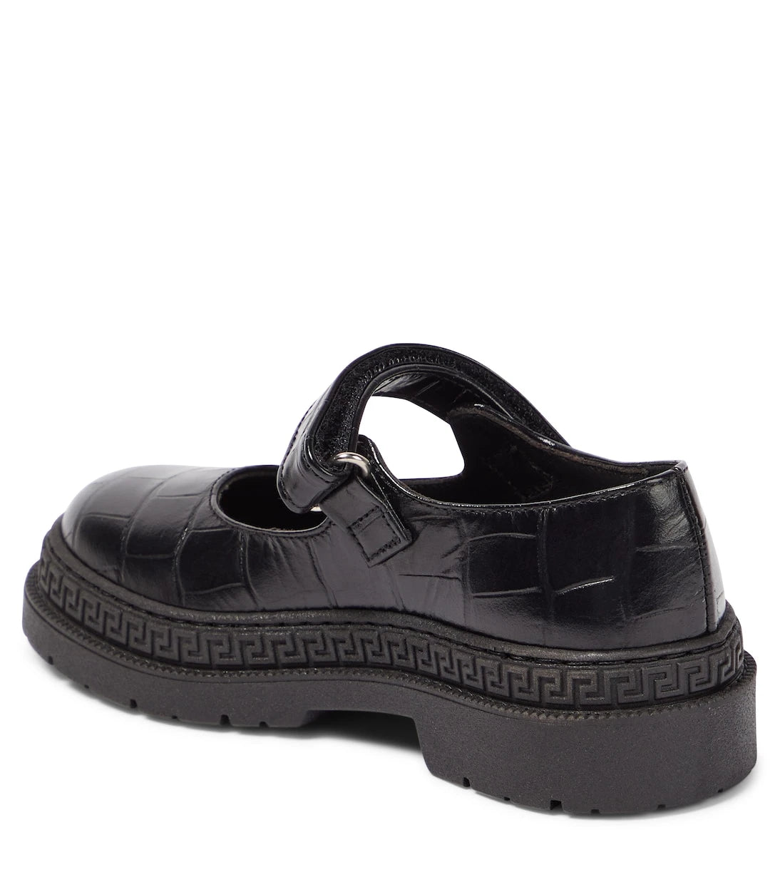 Versace Kids - Croc-effect leather Mary Jane flats