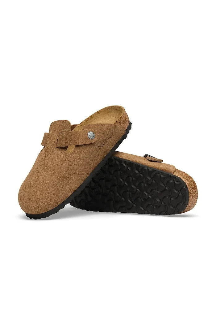 Birkenstock чехли сабо от велур Boston Suede Leather