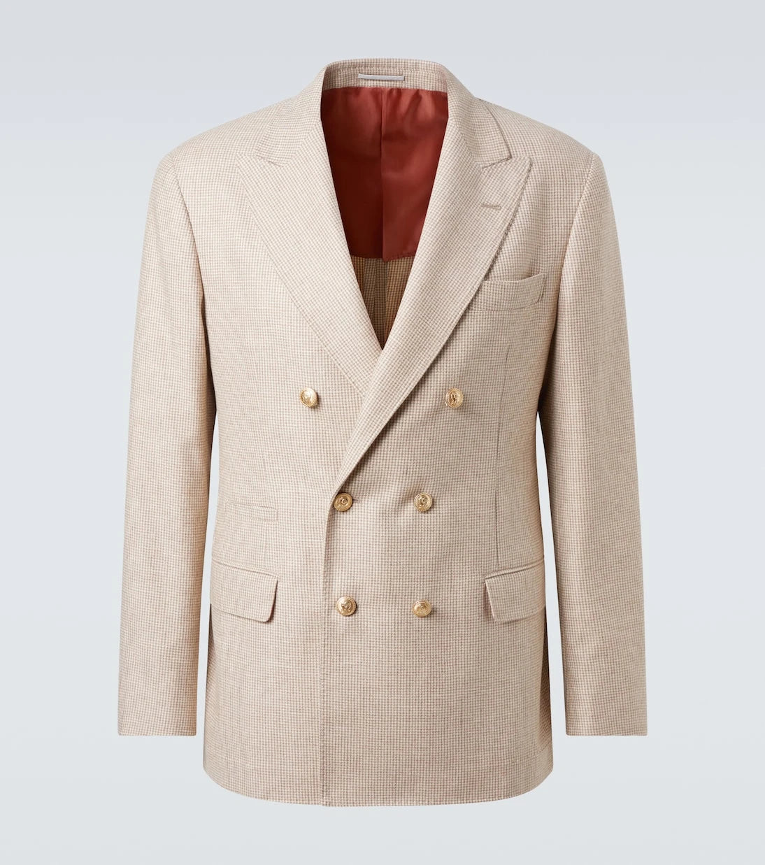 Brunello Cucinelli - Houndstooth cashmere and silk suit jacket