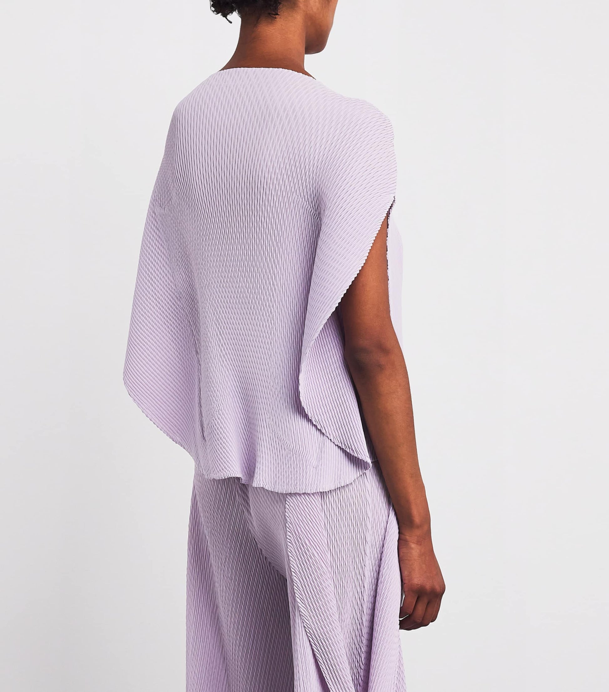 Purple Orbicular Pleats Top
