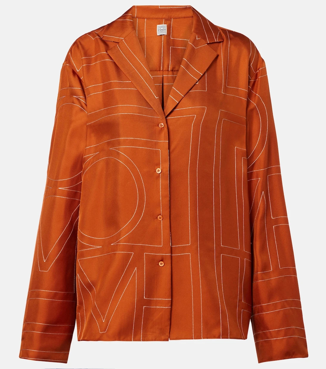 Toteme - Monogram silk twill pajama shirt