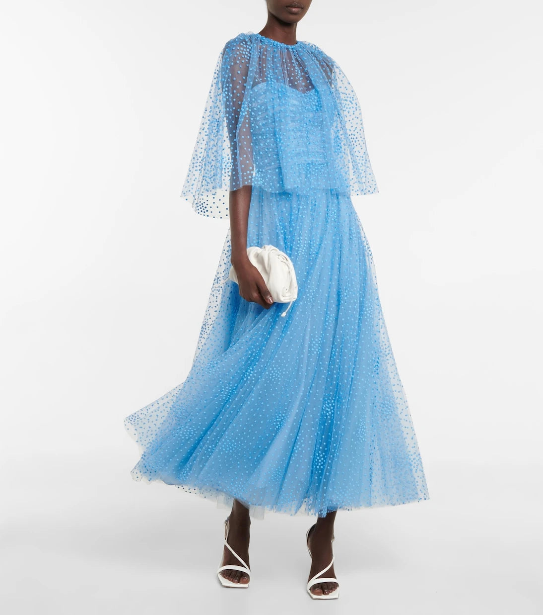 Monique Lhuillier - Dotted tulle cape