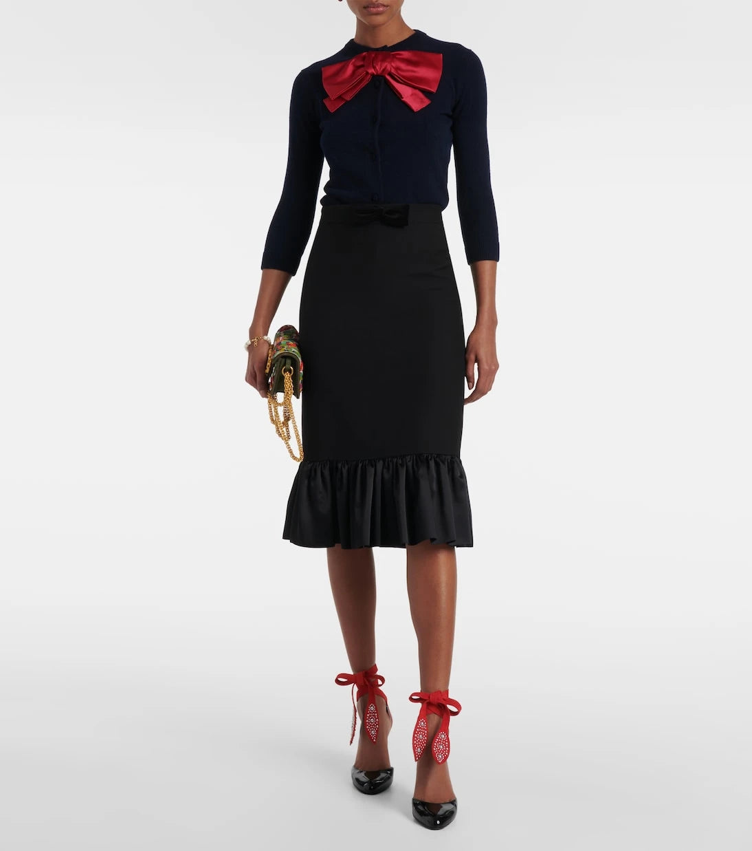 Valentino - Bow-detail wool cardigan