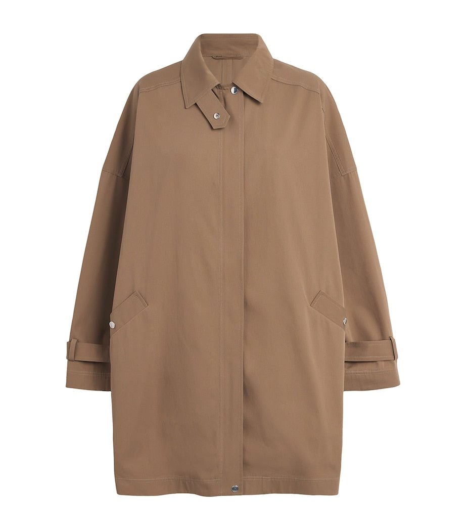 Toteme Brown Organic Cotton Oversized Trench Coat