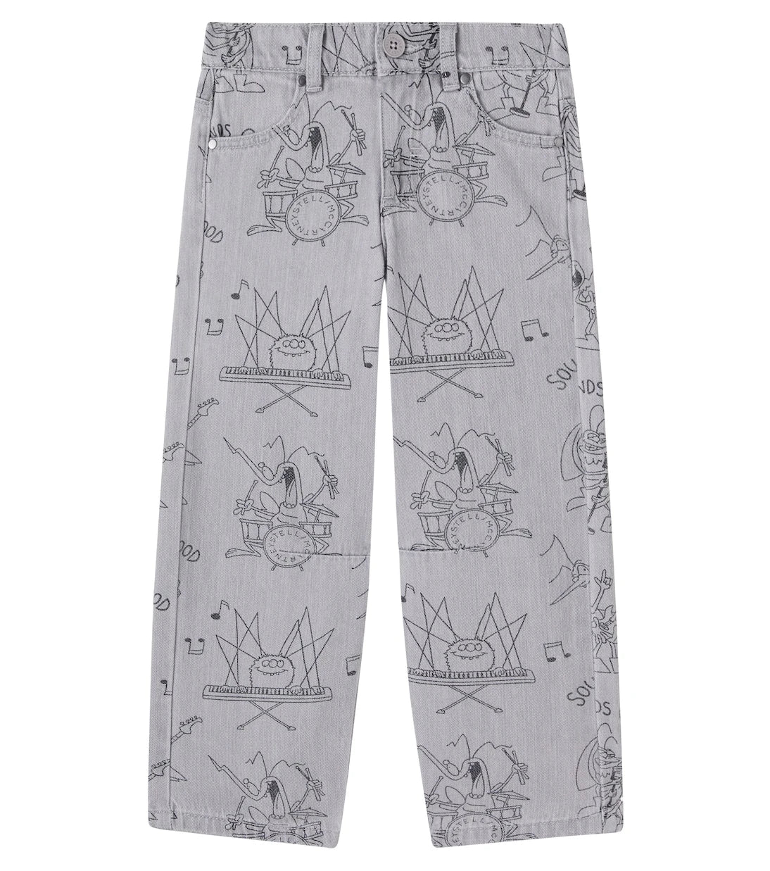 Stella McCartney Kids - جينز مطبوع بقصة أرجل واسعة