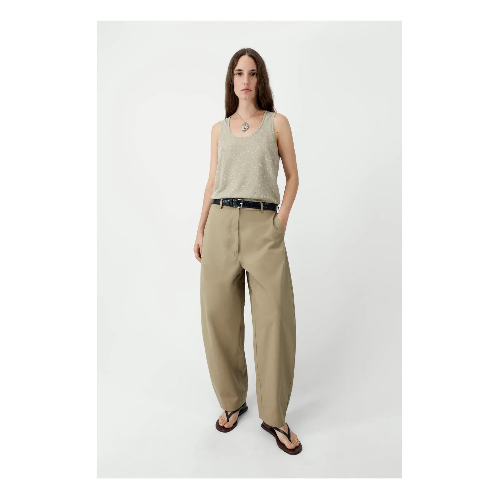 Cordera - Linen and cotton balloon pants | Camel