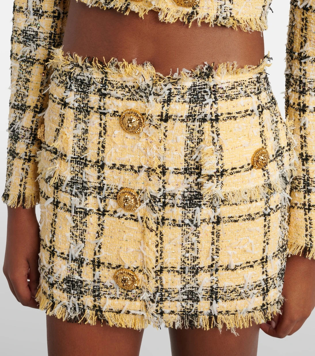 Balmain - Sequined cotton-blend tweed miniskirt