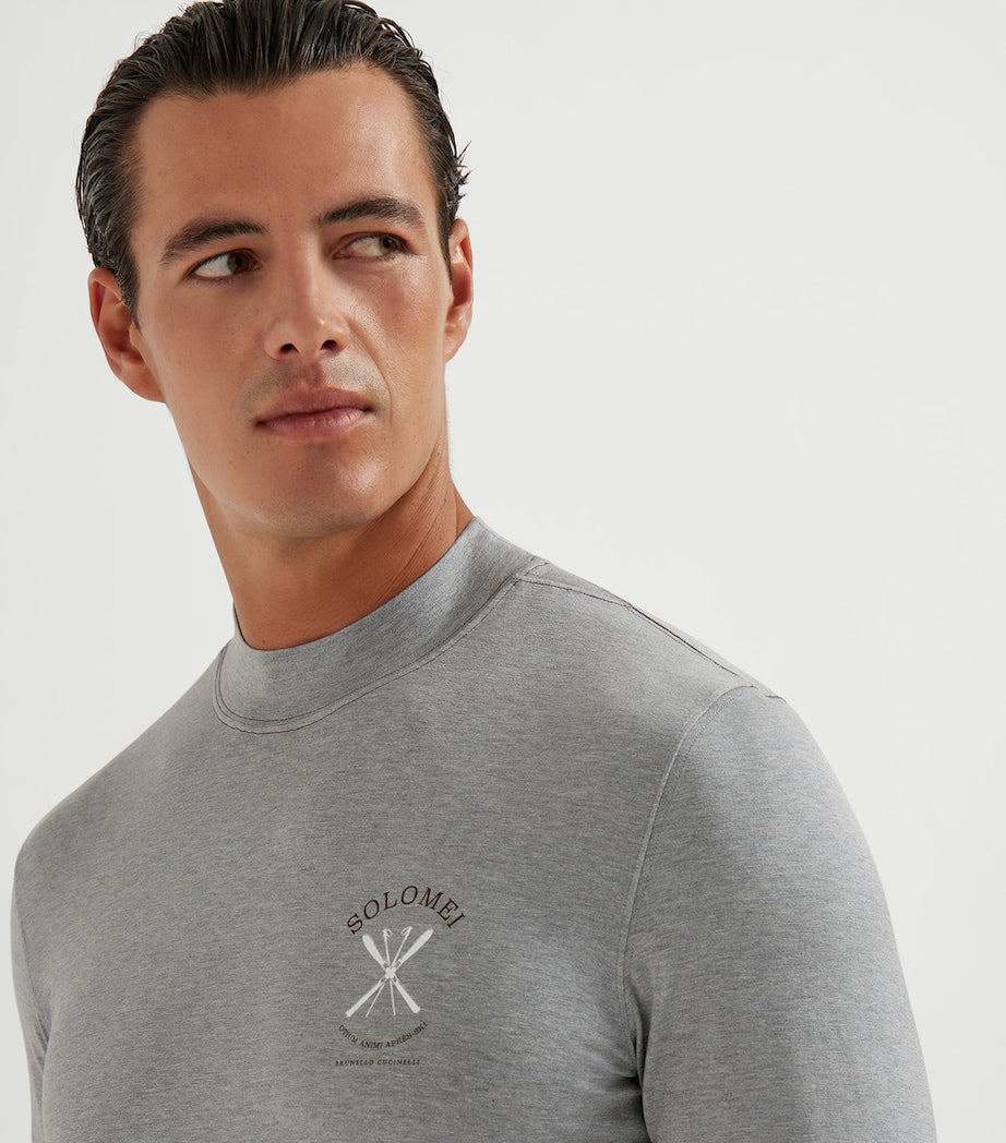 Silk-Blend Jersey Long-Sleeve T-Shirt