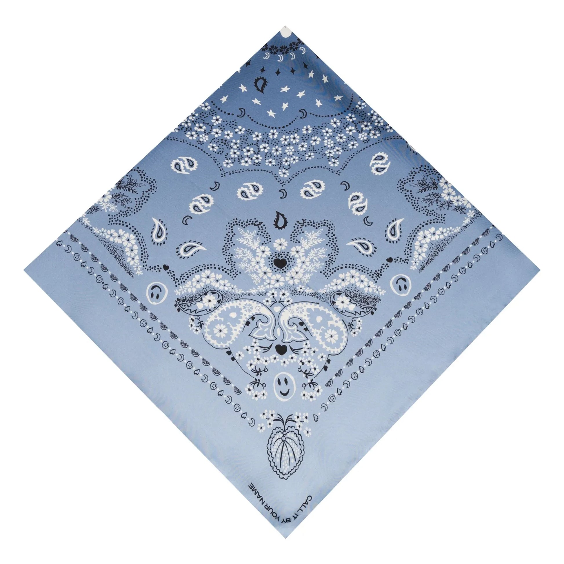 Call it by your name - Large Two-tone Silk Bandana | Blue