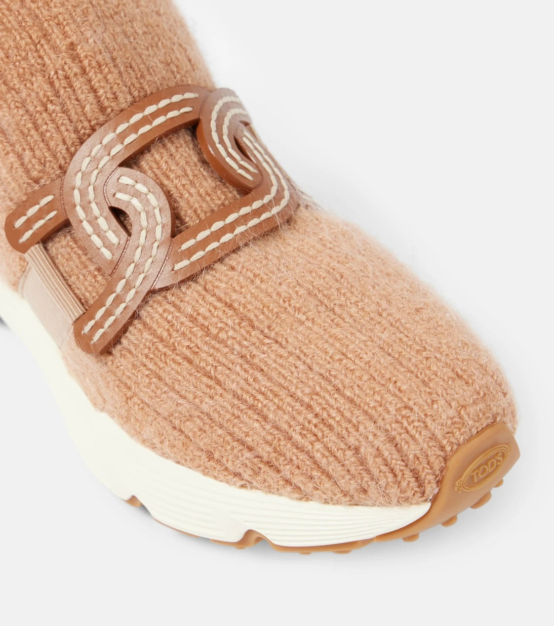 Tod's - Kate leather-trimmed slip-on sneakers