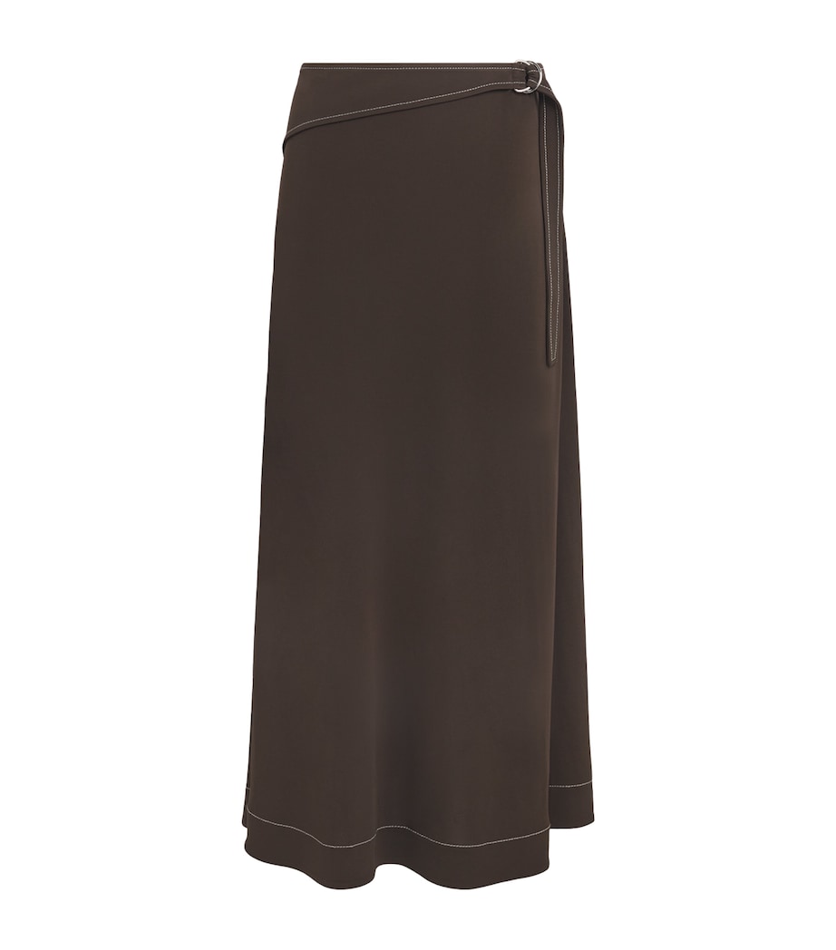 Tory Burch Brown Jersey Belted Maxi Skirt