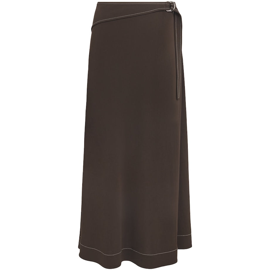 Tory Burch Brown Jersey Belted Maxi Skirt
