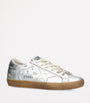 Golden Goose Silver Metallic Leather Super-Star Sneakers