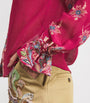 Red Ruffled Paisley Print Blouse