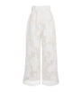 Loretta Caponi White Lace-Trim Clarissa Trousers
