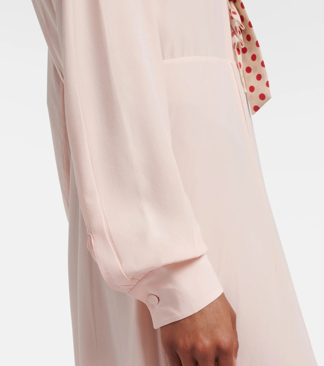 Prada - Belted polka-dot silk midi dress