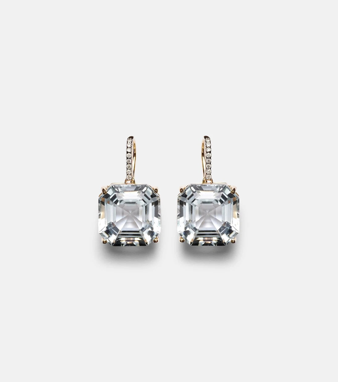 Mateo - 14kt gold earrings with quartz and diamonds