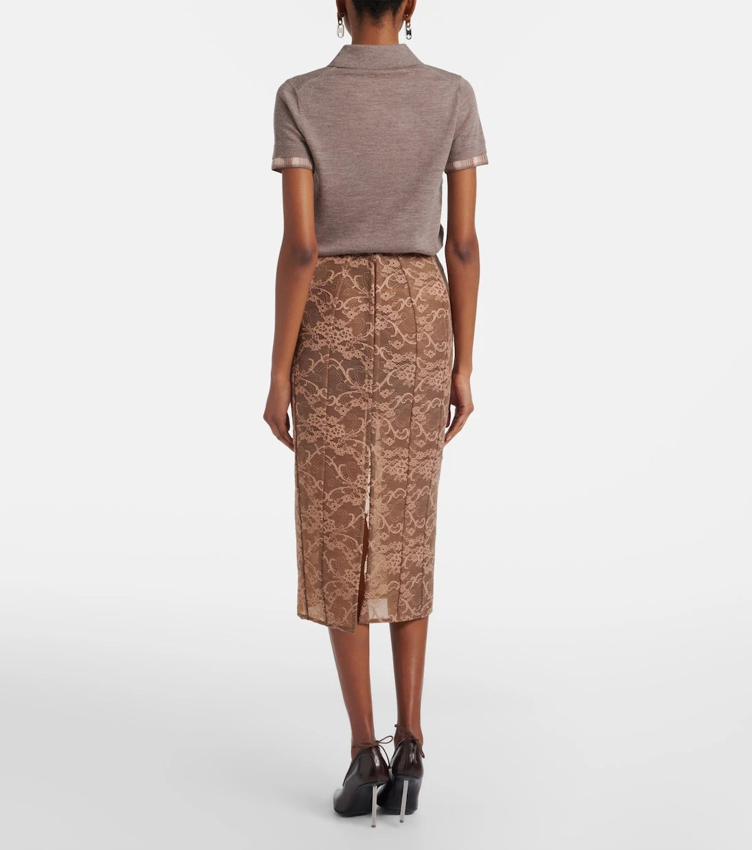 Acne Studios - Floral lace midi skirt