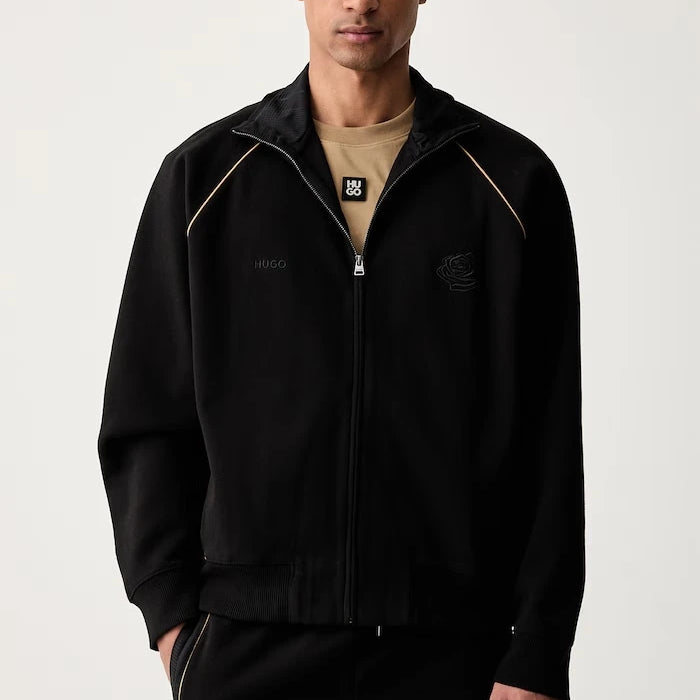 HUGO fermuarlı erkek pamuklu sweatshirt Dislan