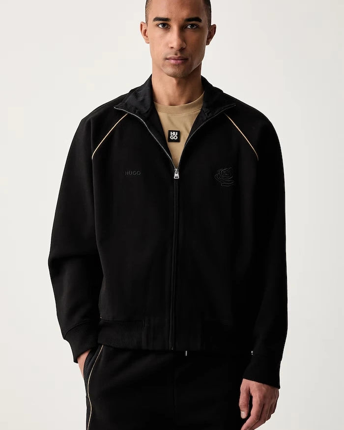 HUGO fermuarlı erkek pamuklu sweatshirt Dislan