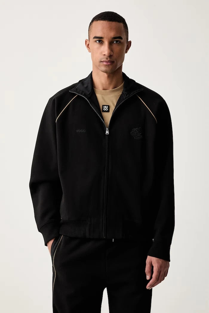 HUGO fermuarlı erkek pamuklu sweatshirt Dislan