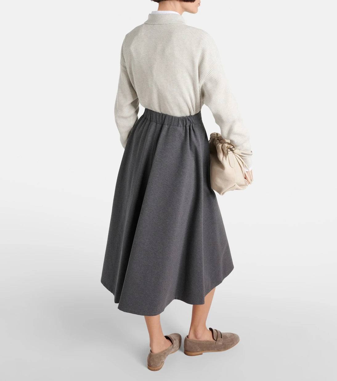 Brunello Cucinelli - Cotton-blend midi skirt