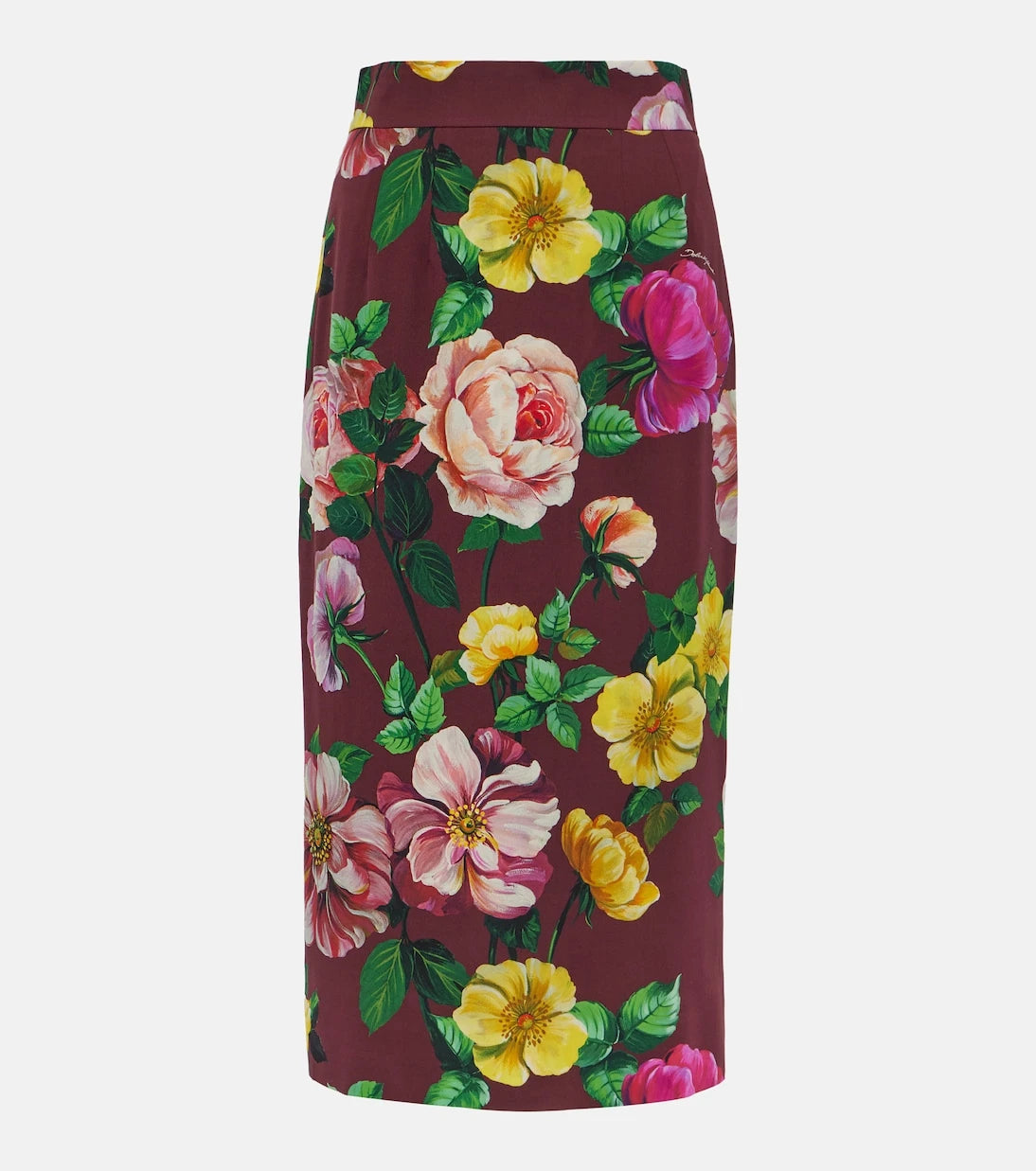 Dolce&Gabbana - Floral silk-blend charmeuse midi skirt
