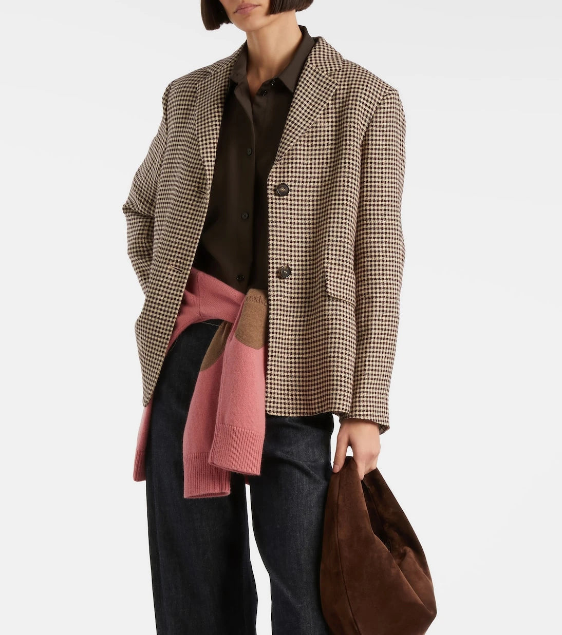 'S Max Mara - بليزر Gita من الكتان بنقشة الكاروهات