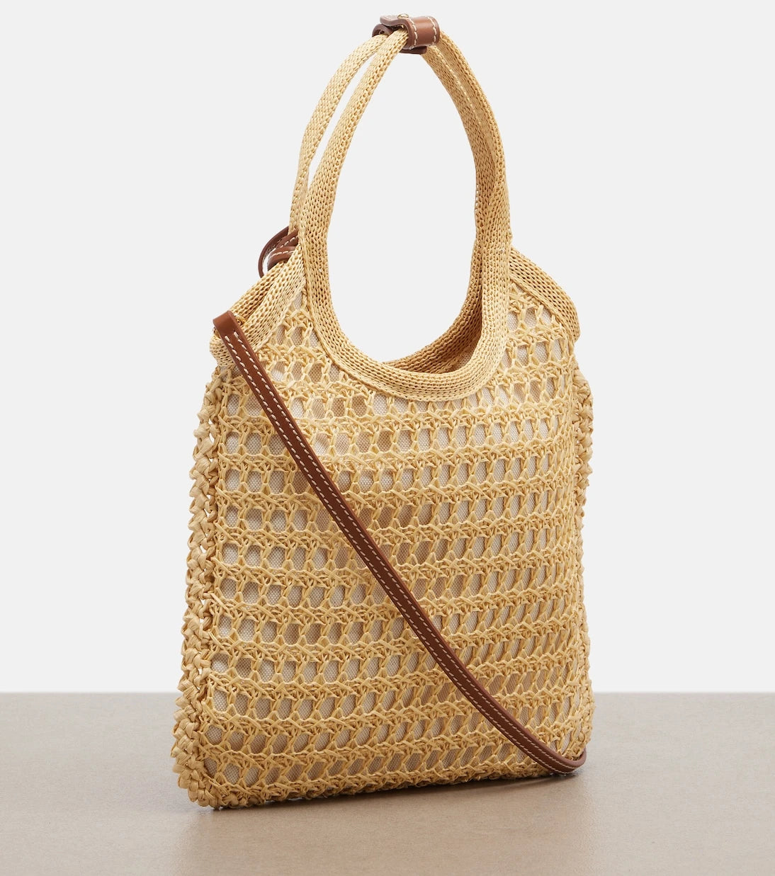 Miu Miu - Ivy crochet raffia-effect top-handle bag