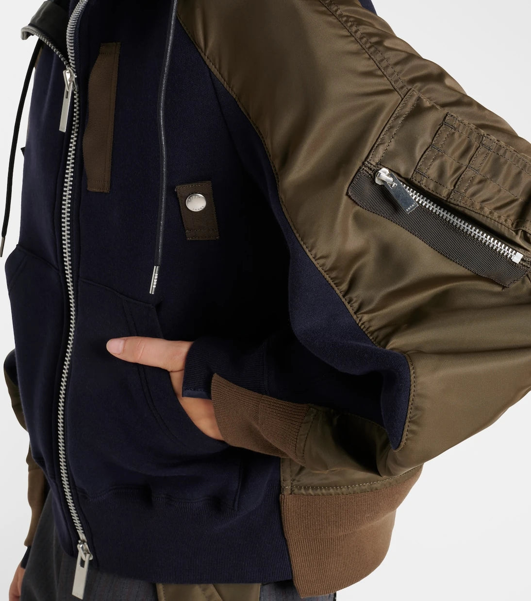 Sacai - جاكيت من مزيج القطن والتويل