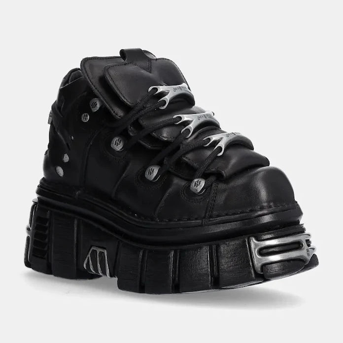 Кожени маратонки New Rock Nomada Negro + Tower Negro Lateral E14 Acero
