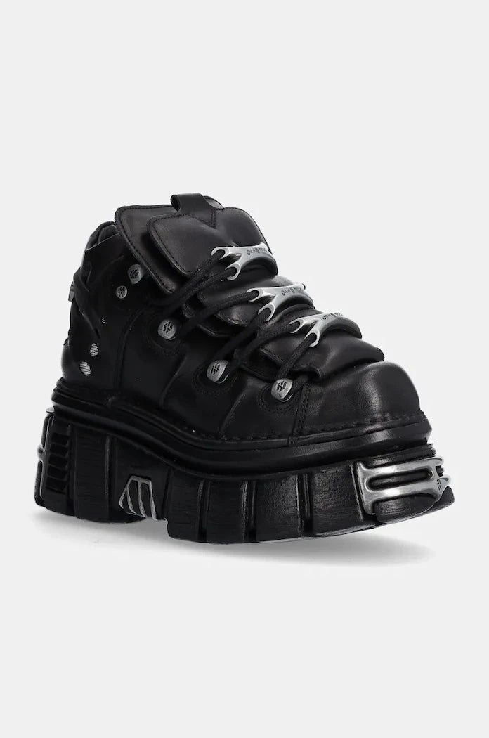 Кожени маратонки New Rock Nomada Negro + Tower Negro Lateral E14 Acero