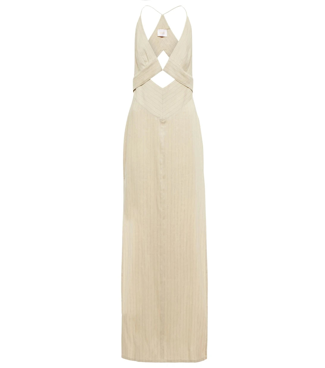 Galvan - Isola linen-blend halterneck maxi dress