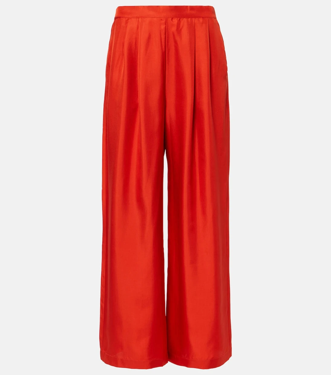 Asceno - Isola silk twill wide-leg pants