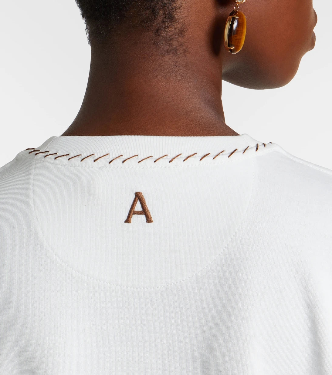 Alémais - Scuba embroidered cotton T-shirt