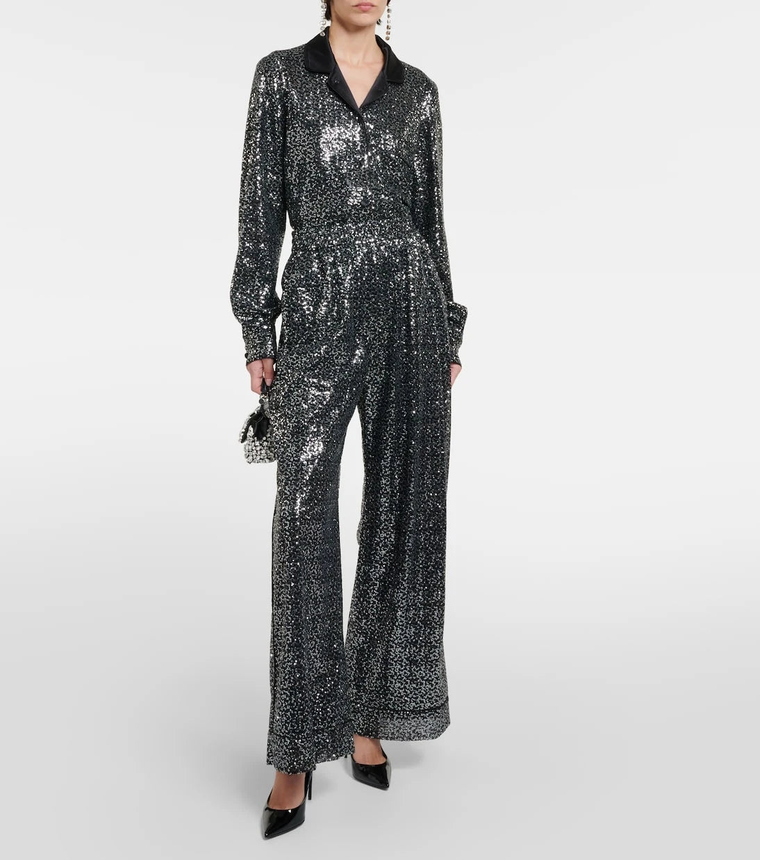 Dolce&Gabbana - Sequined high-rise wide-leg pants