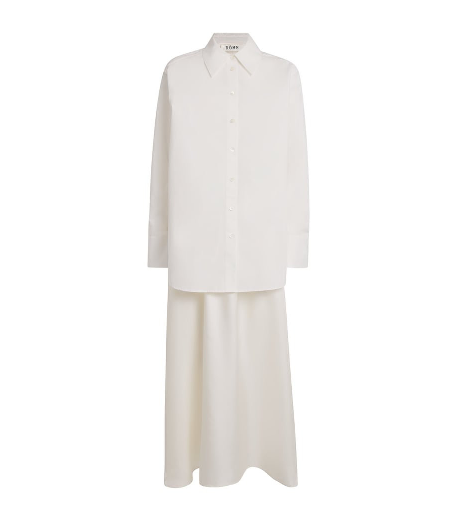 Róhe White Cotton-Silk Midi Dress