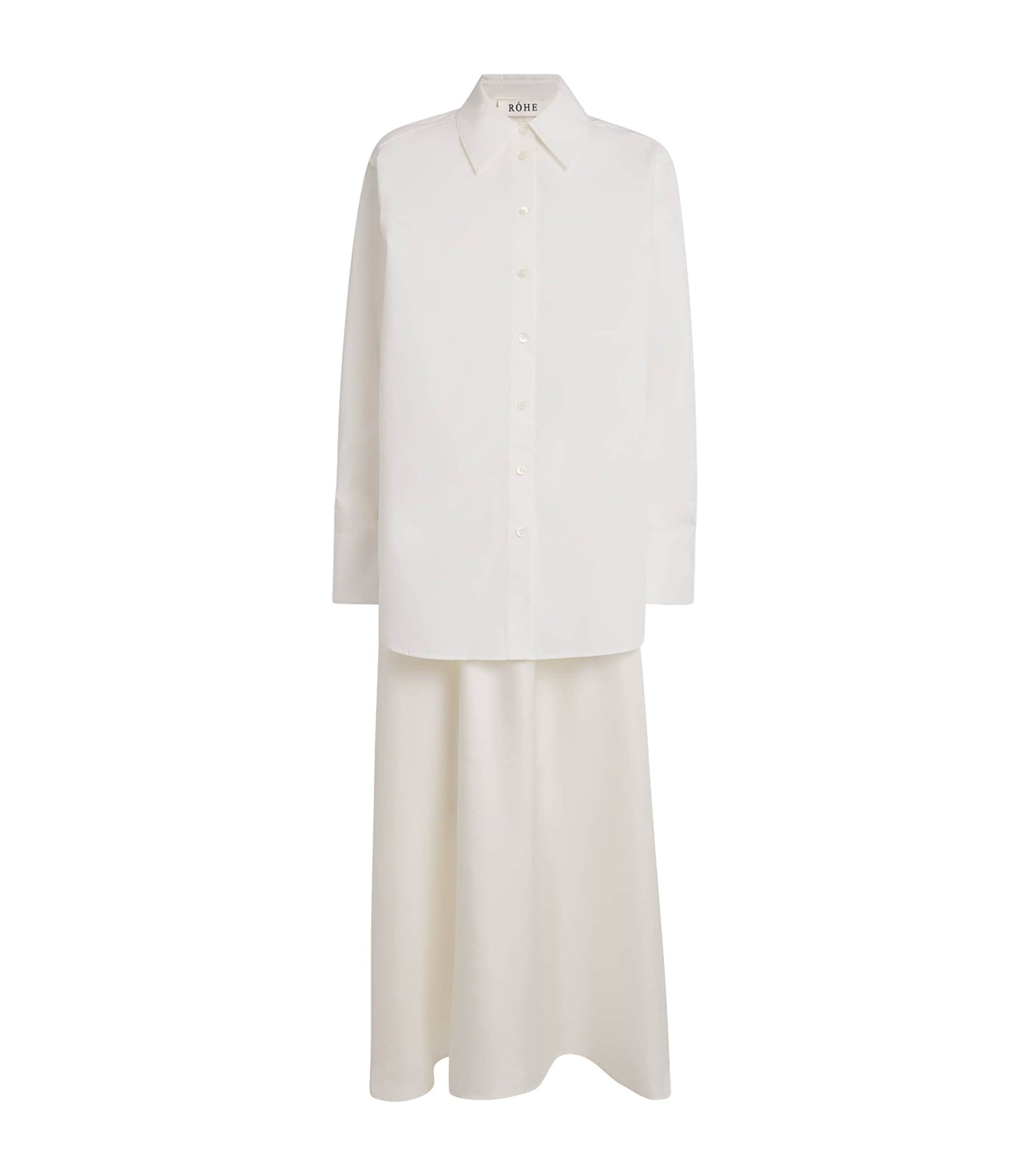 Róhe White Cotton-Silk Midi Dress