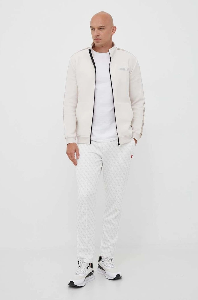 Guess pamuklu fermuarlı erkek sweatshirt MICKEY