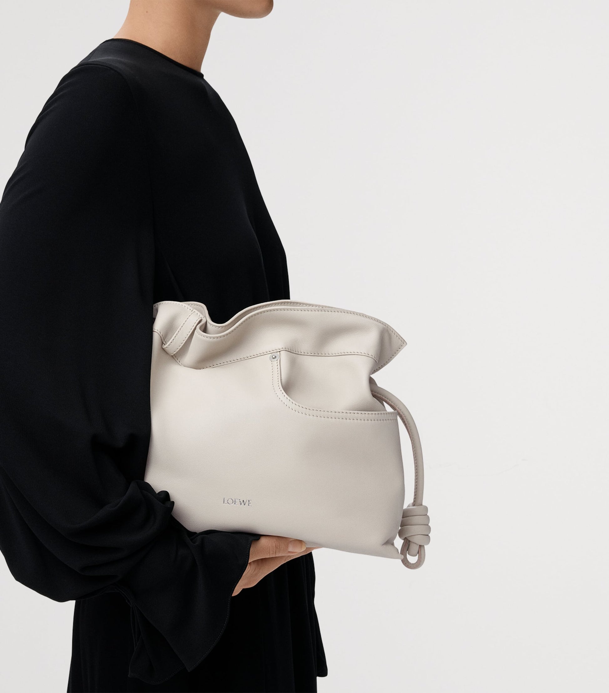 Leather Jean-Detail Flamenco Purse