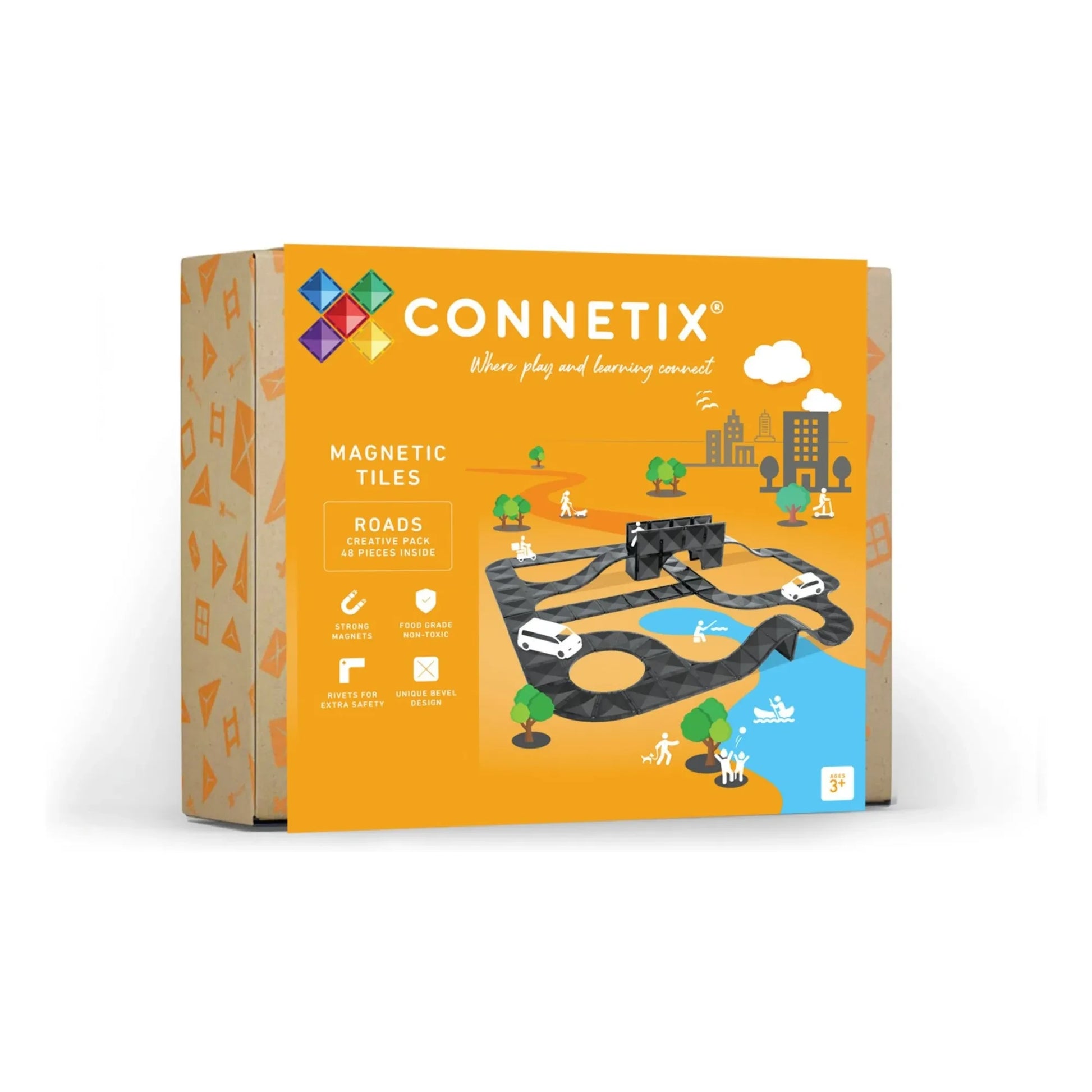 Connetix - Roads Creative pack - 48 pieces | Black