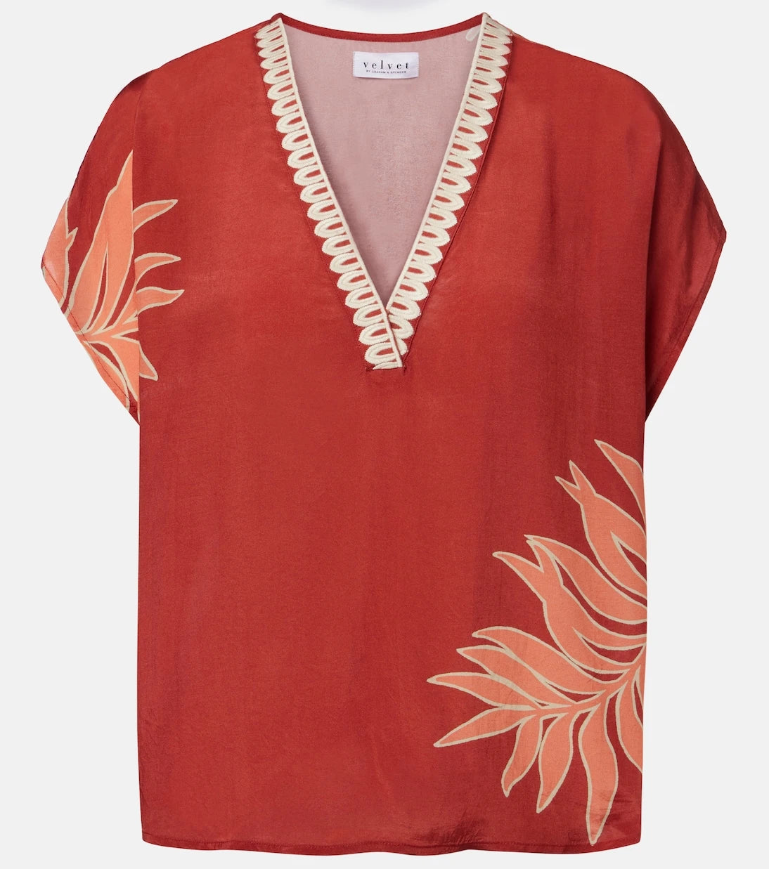 Velvet - Naomi embroidered printed top